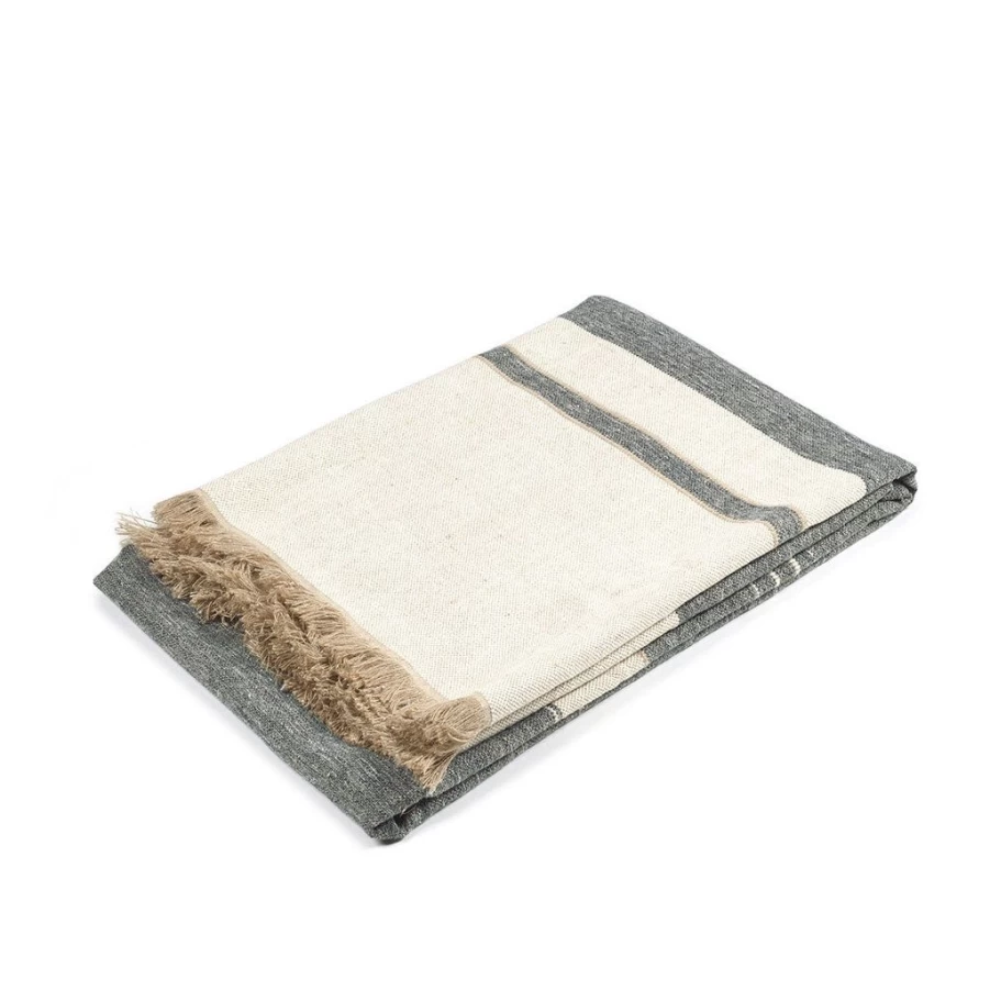 Textiles | Libeco Libeco North Sea Stripe Throw SLATE