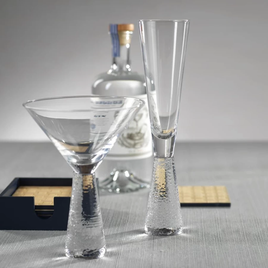 Barware | Slate Hammered Glass Champagne Flute SLATE