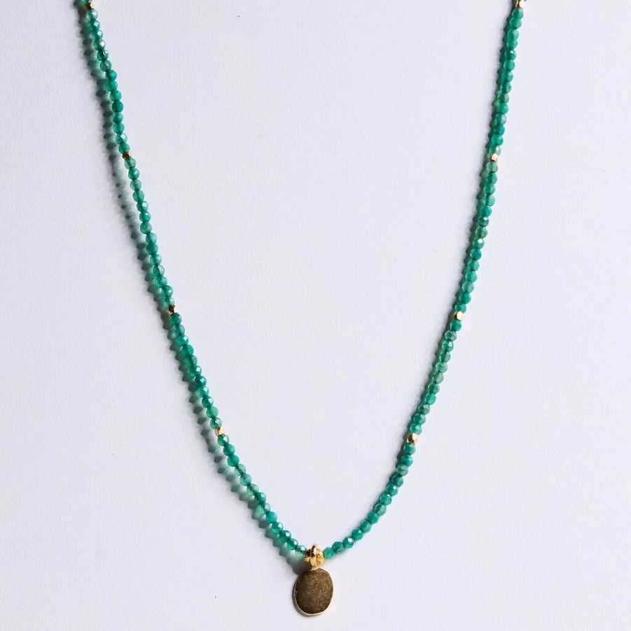 Necklaces | Green Onyx Charm Necklace SLATE