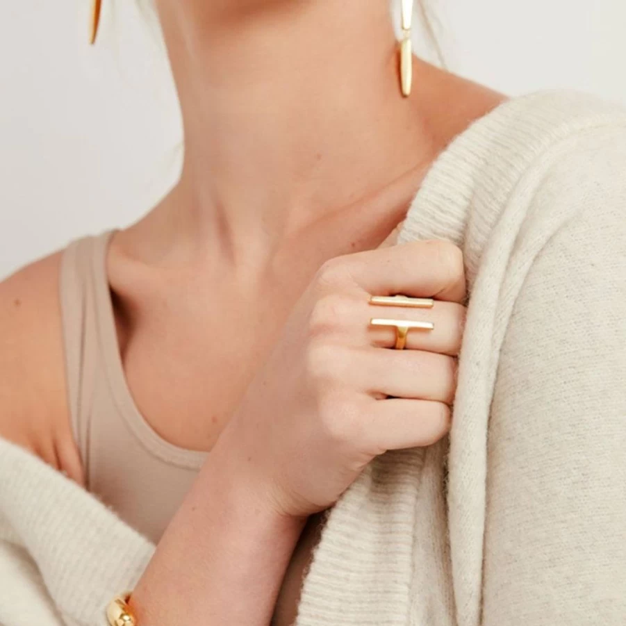 Rings | Double Bar Ring SLATE