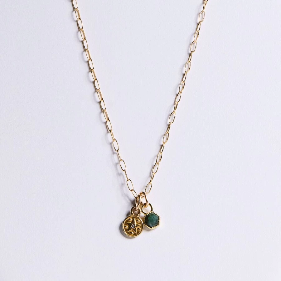 Necklaces | Duo Charm Necklace SLATE