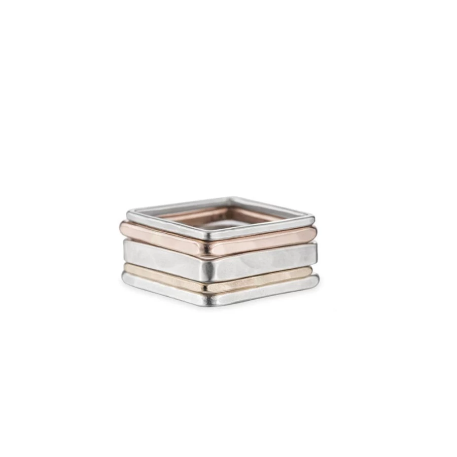Rings | Colleen Mauer Designs Square Stacking Ring Set SLATE