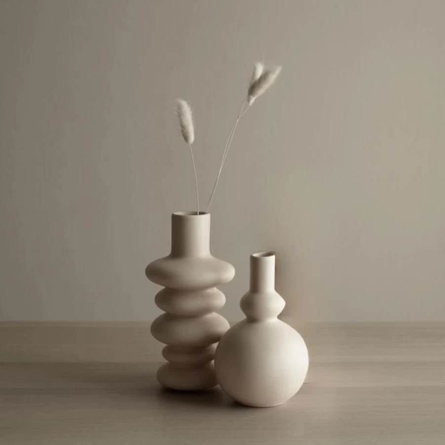 Vases & Planters | Sculptural Cream Vase SLATE