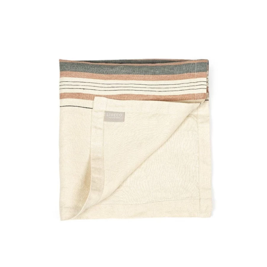 Kitchen Textiles | Libeco Libeco Gypsum Stripe Linen Napkin SLATE