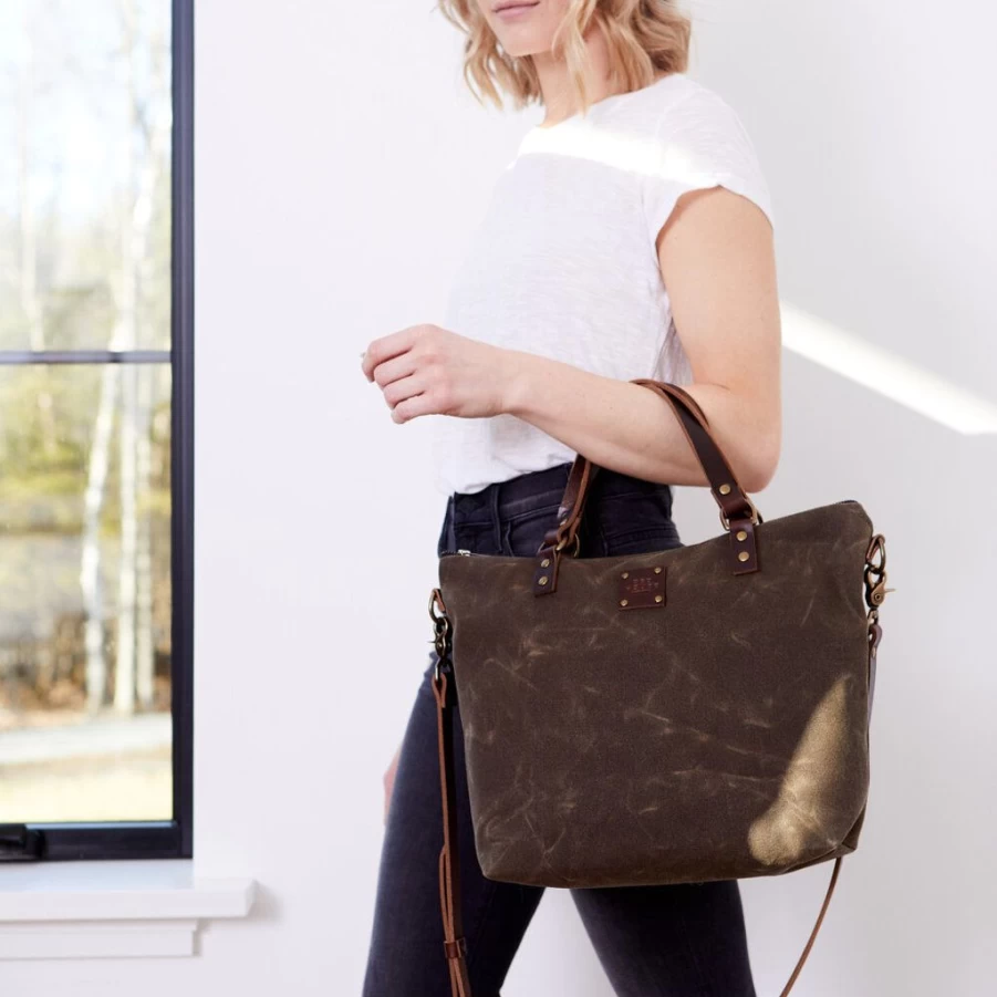 Shoulder Bags & Crossbodys | Red House Red House Waxed Canvas Crossbody Day Bag SLATE