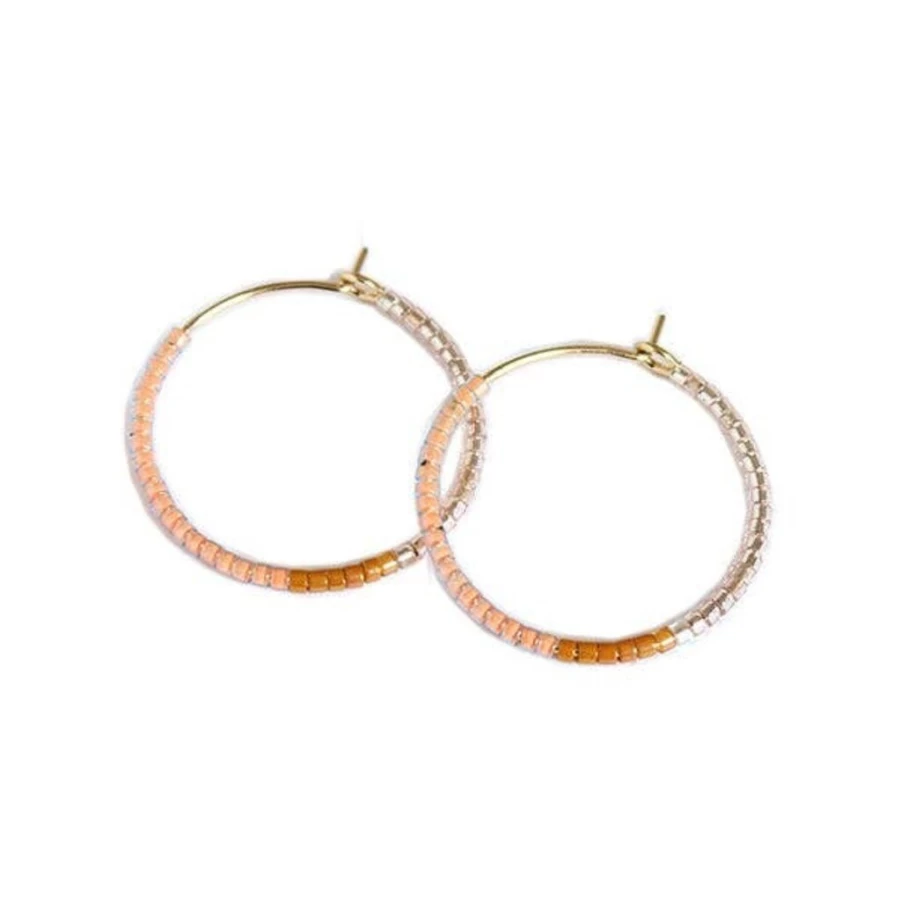 Earrings | Ombre Beaded Hoops SLATE
