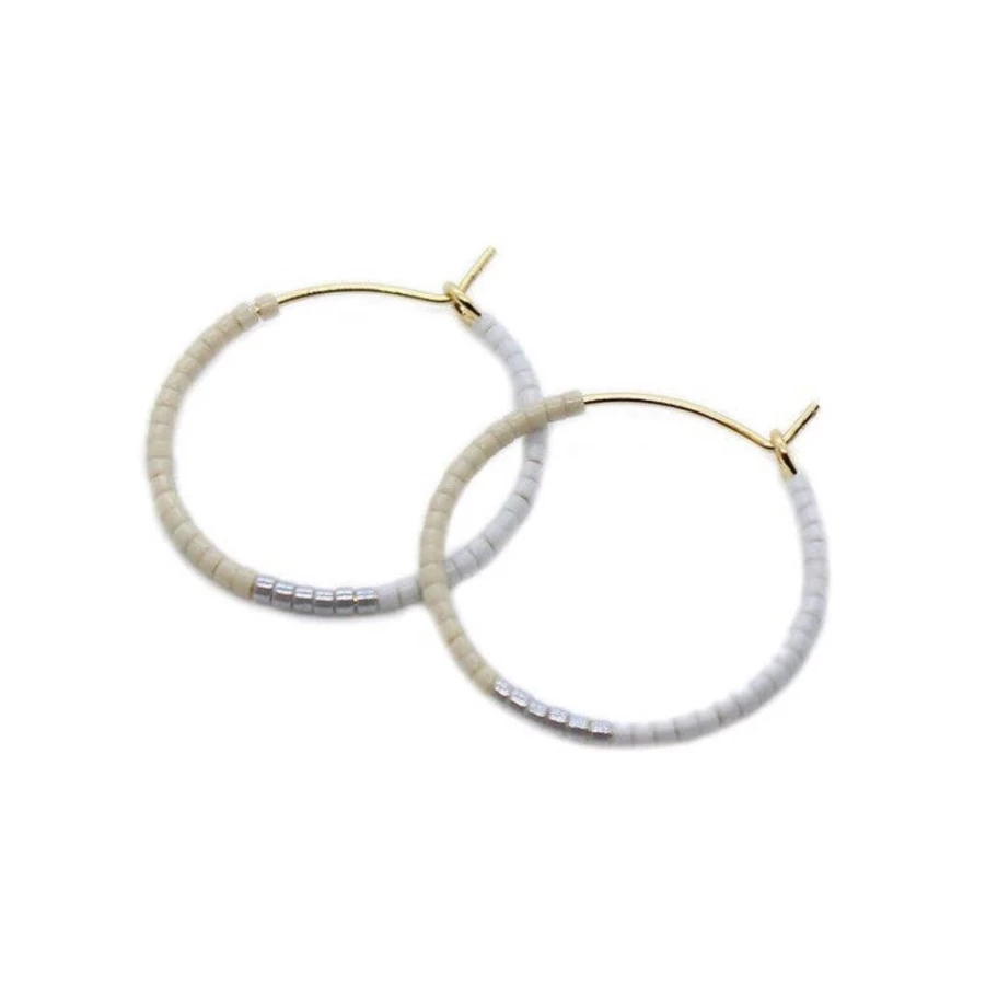 Earrings | Ombre Beaded Hoops SLATE