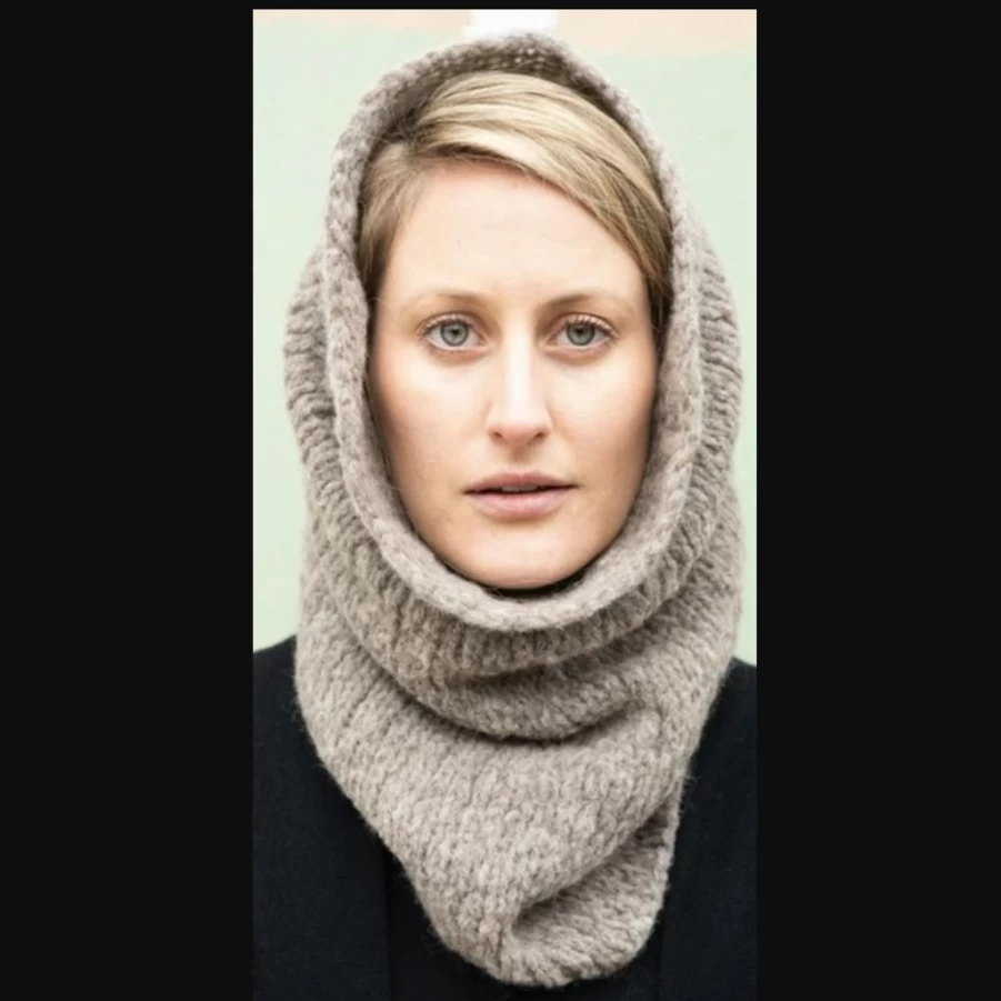 Scarves/Hats/Gloves | Alpaca Hand Knit Hood SLATE