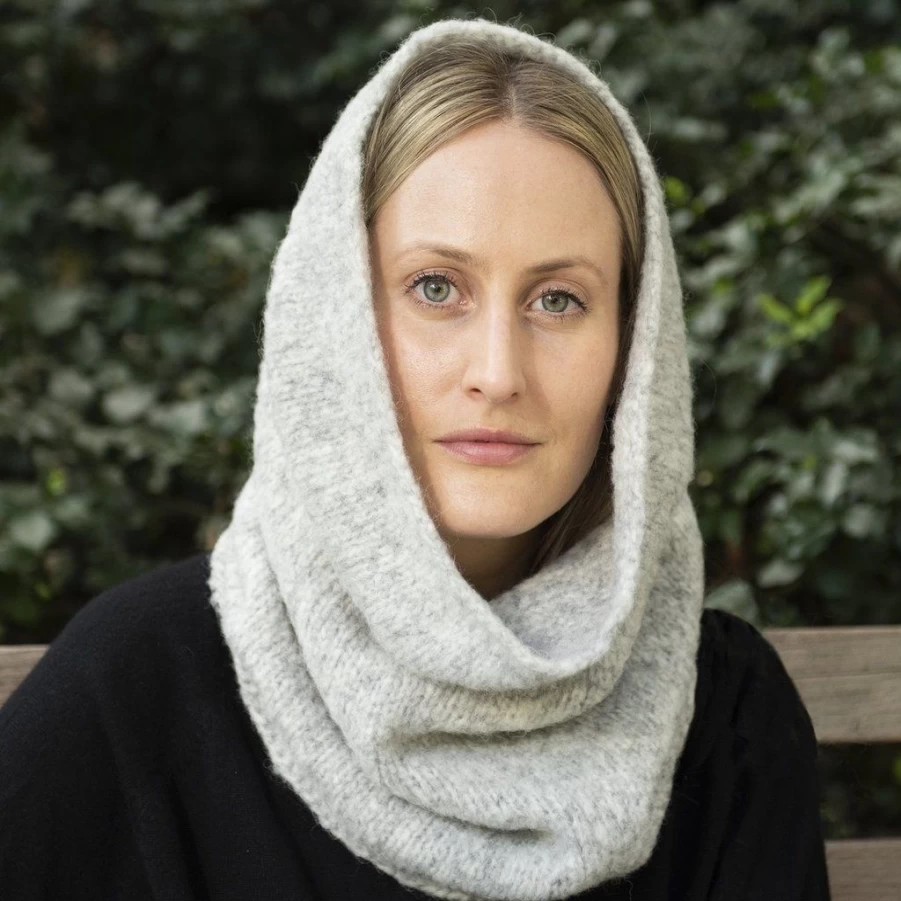 Scarves/Hats/Gloves | Alpaca Hand Knit Hood SLATE
