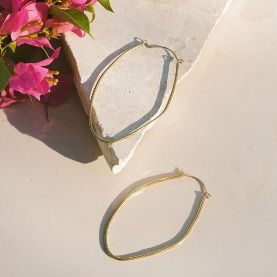Earrings | Margo Ovalhoop Earrings SLATE