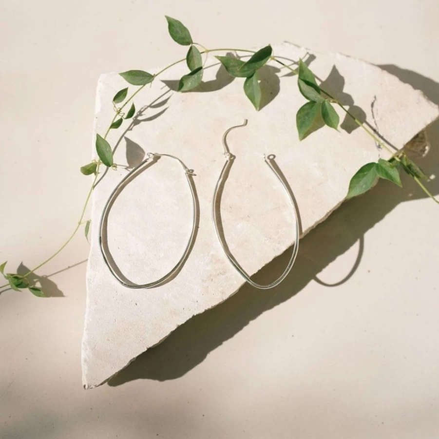 Earrings | Margo Ovalhoop Earrings SLATE