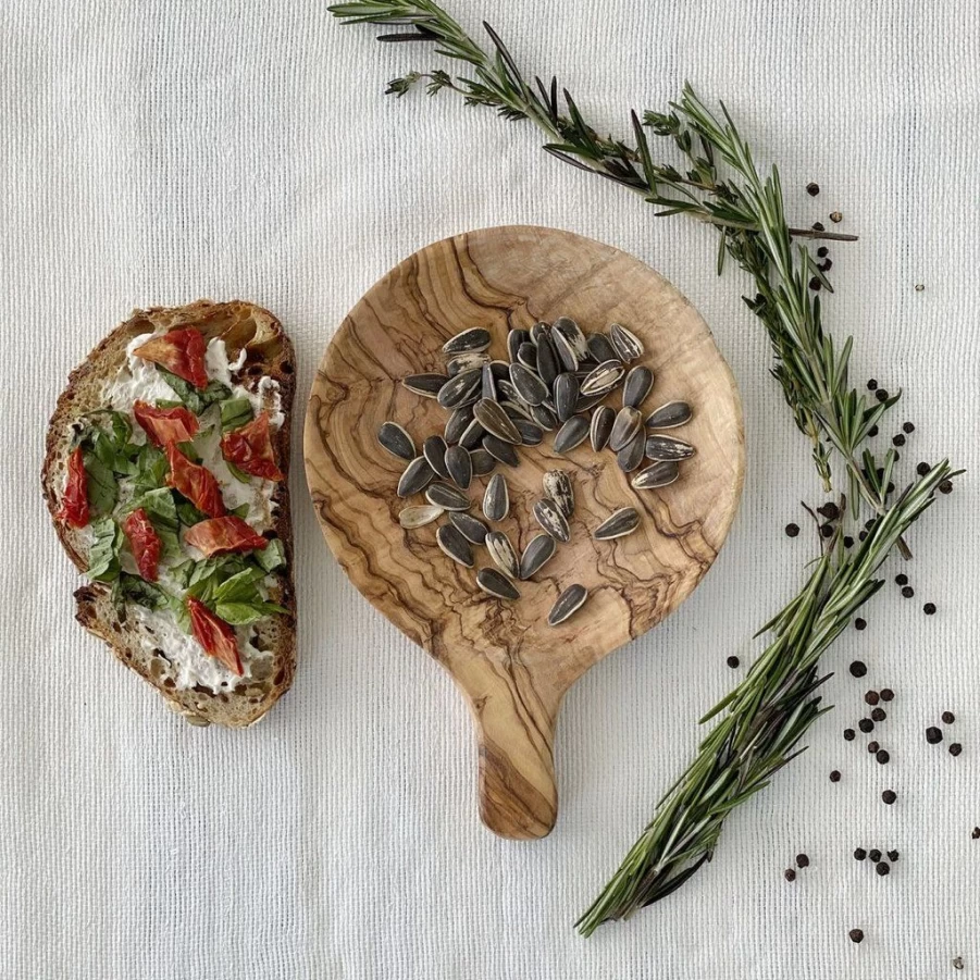 Serveware | Olive Wood Small Round Tapas Dish SLATE