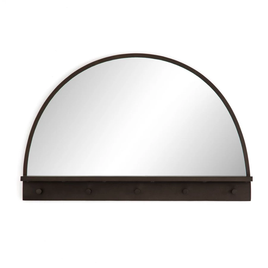 Mirrors | Dark Brass Entry Mirror With Hooks SLATE