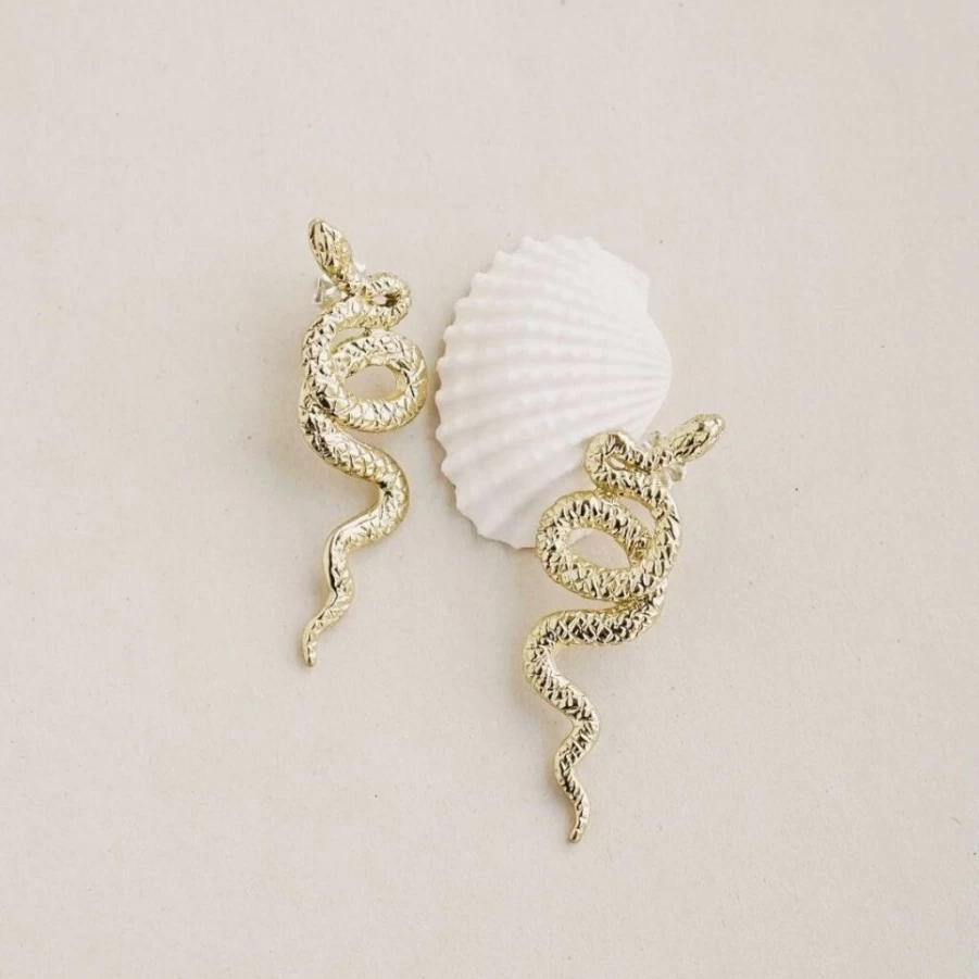 Earrings | Brass Serpent Earrings SLATE