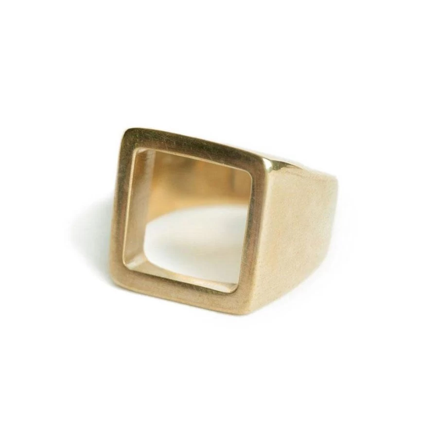 Rings | Open Square Statement Ring SLATE
