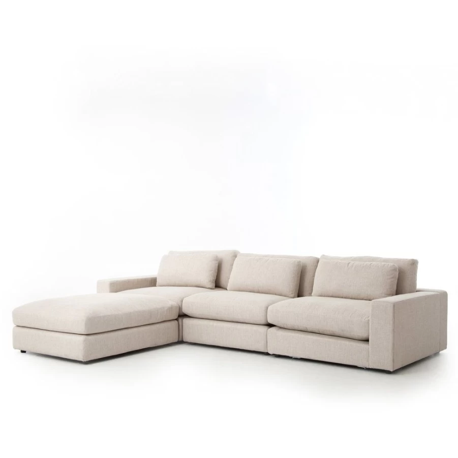 Living | Bedford Sectional W/Ottoman - 3Pc SLATE