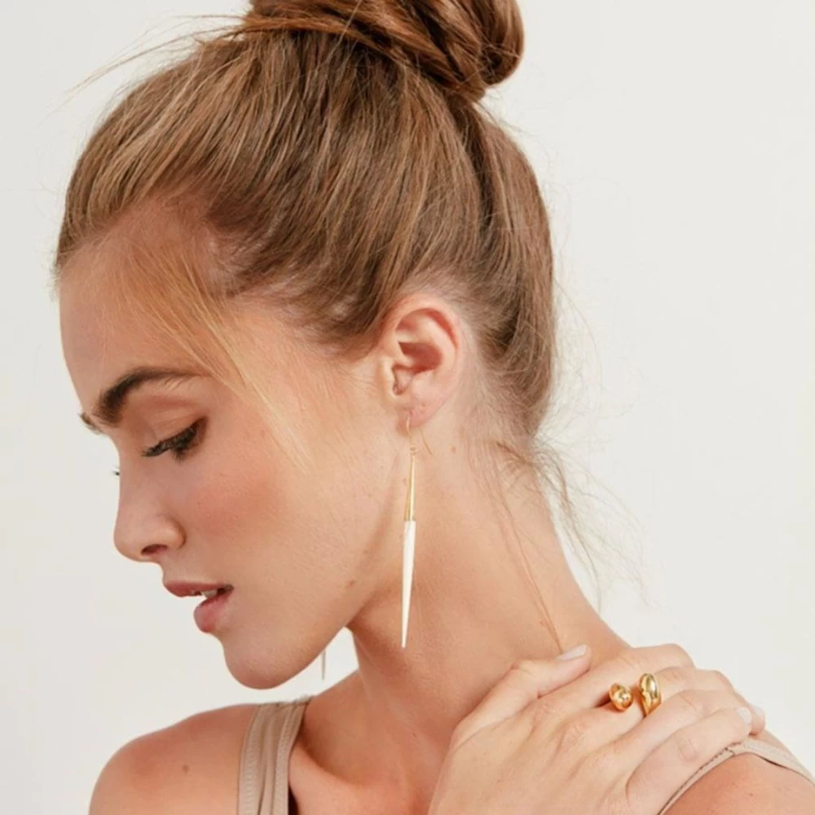Earrings | Capped Quill Earrings SLATE