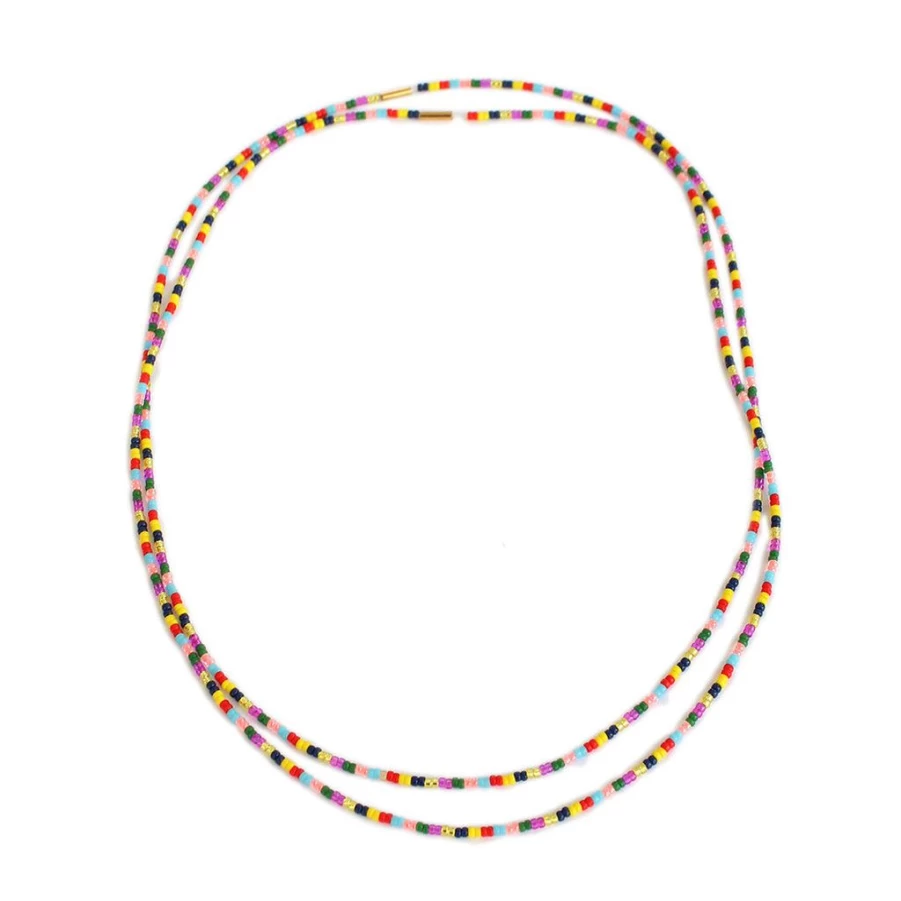 Necklaces | Beaded 2-Stack Choker SLATE