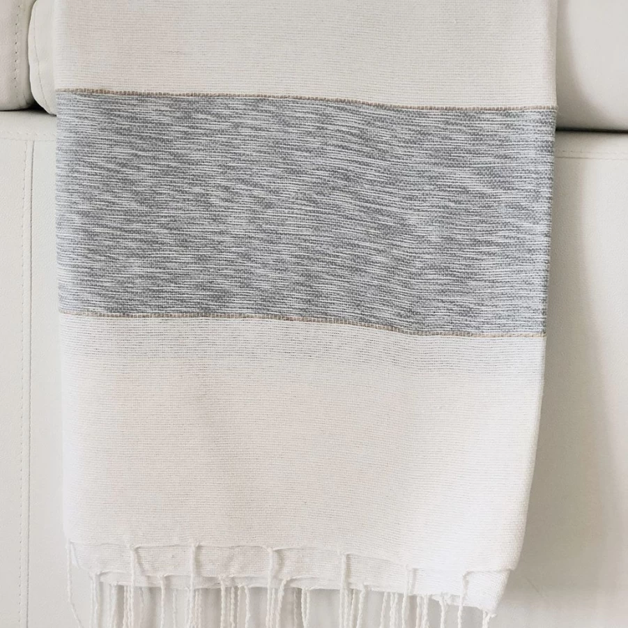 Textiles | Slate Chine Bicolor Stripes Throw SLATE