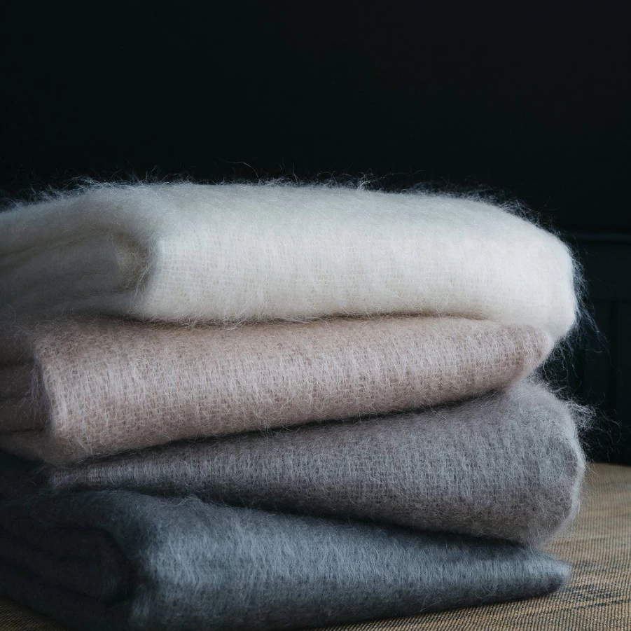Textiles | Evangeline Mohair Throw SLATE