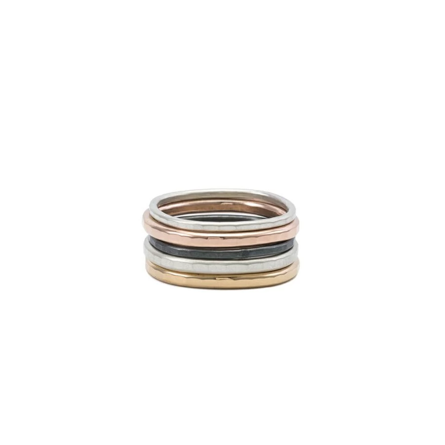 Rings | Colleen Mauer Designs 4-Color Mixed Metal Stacking Rings SLATE
