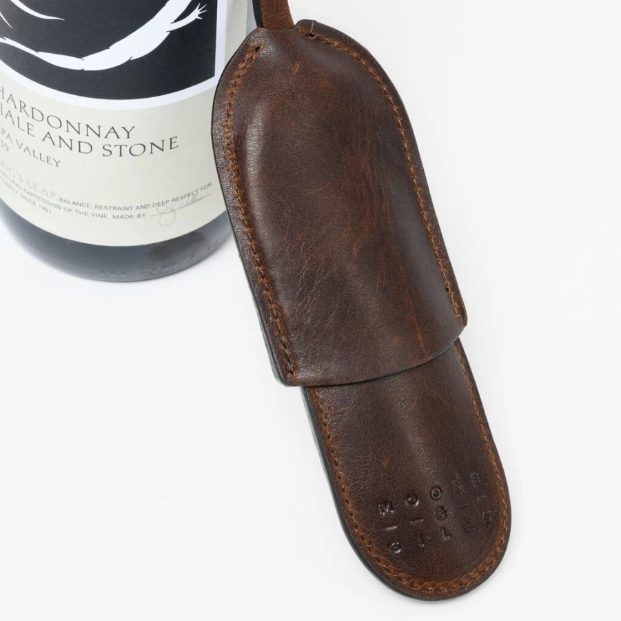 Barware | Leather Corkscrew Sleeve With Wine Key SLATE