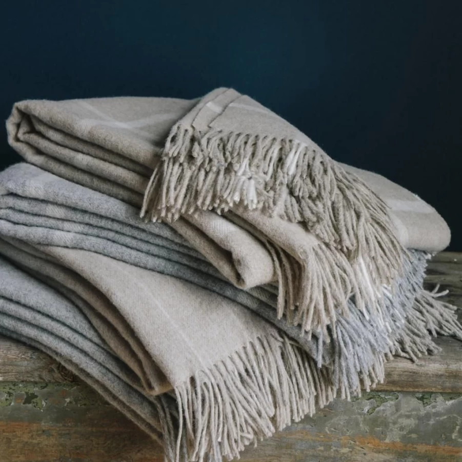 Textiles | Evangeline Patterned Merino Throw SLATE