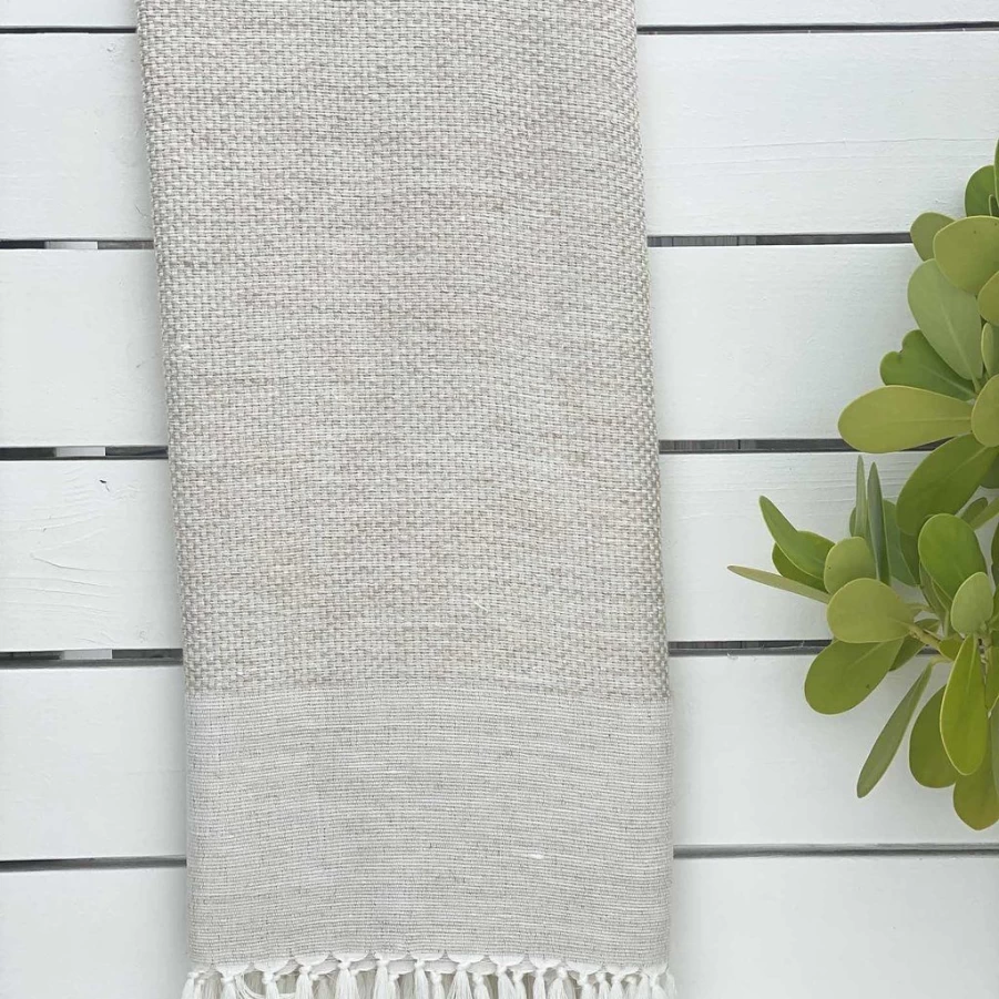 Textiles | Mykonos Chine Beige Throw SLATE