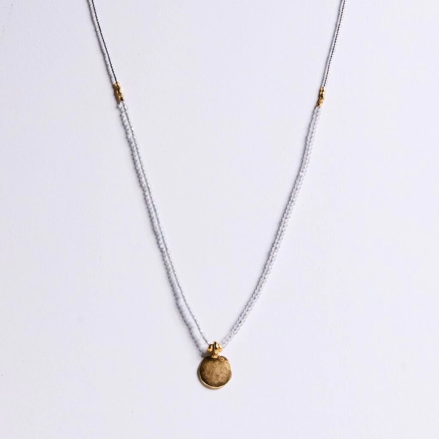 Necklaces | Moonstone Beaded Pendant Necklace SLATE