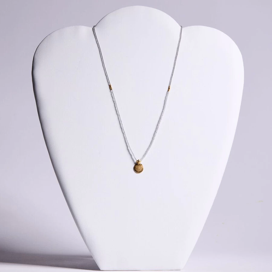 Necklaces | Moonstone Beaded Pendant Necklace SLATE