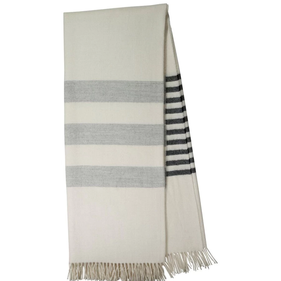 Textiles | Alpaca Breeze Stripe Throw SLATE