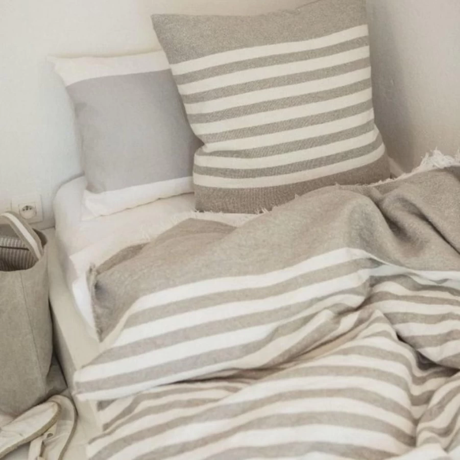 Textiles | Libeco Libeco Camille Stripe 25" Pillow SLATE