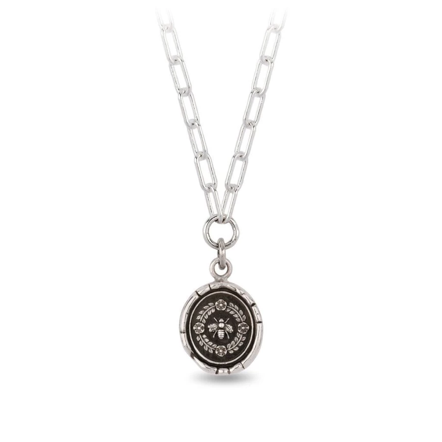 Necklaces | Pyrrha Pyrrha Honeybee Silver Talisman Necklace SLATE