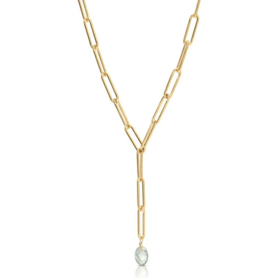 Necklaces | Green Amethyst Lariat Necklace SLATE