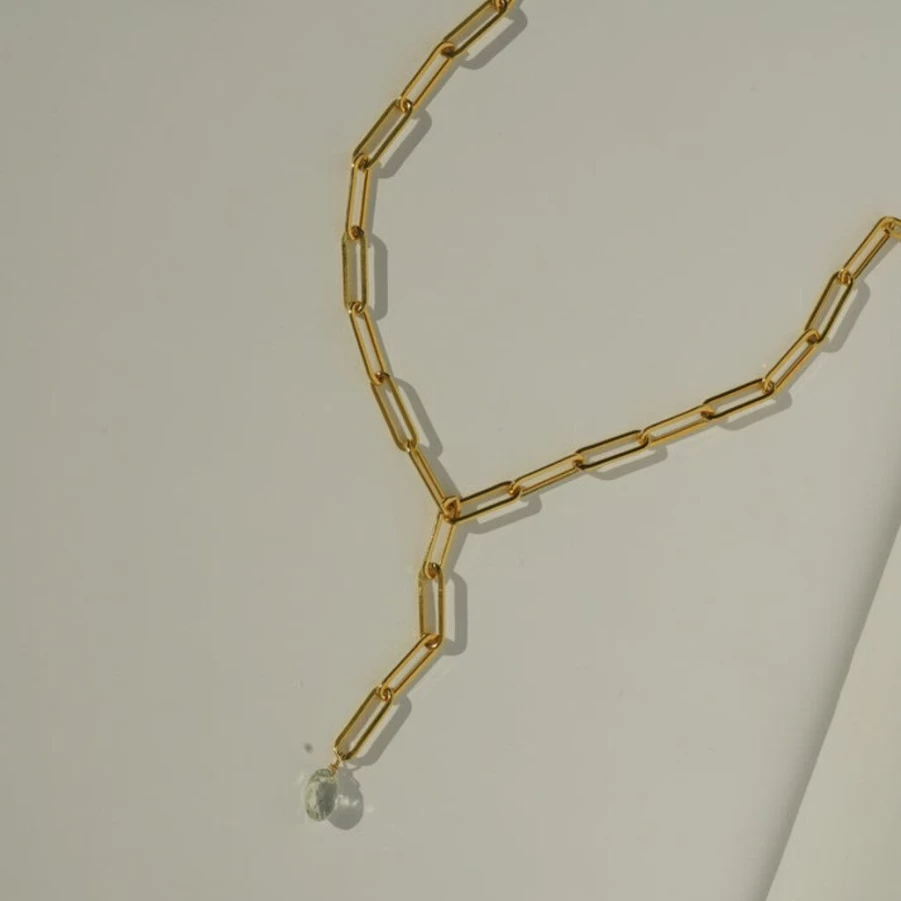 Necklaces | Green Amethyst Lariat Necklace SLATE