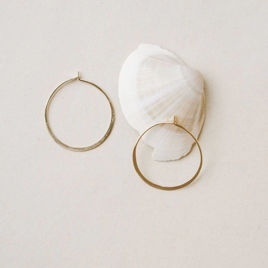 Earrings | Hammered Hoop Earrings SLATE