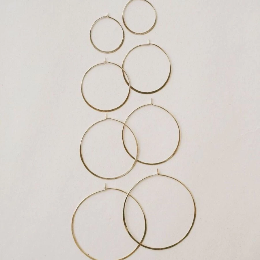Earrings | Hammered Hoop Earrings SLATE