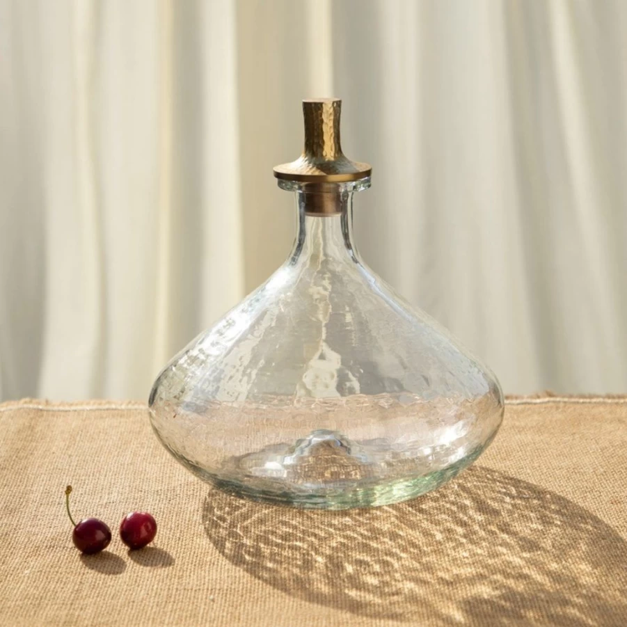 Barware | Pebbled Glass Decanter SLATE