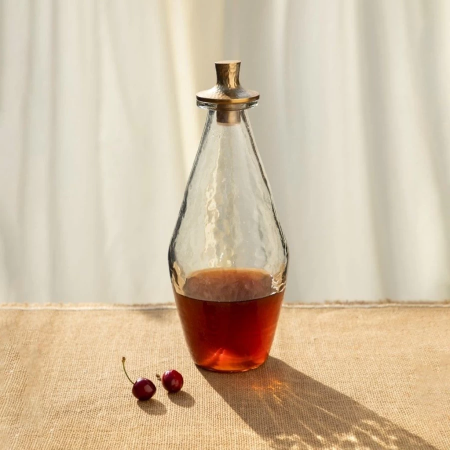 Barware | Pebbled Glass Decanter SLATE