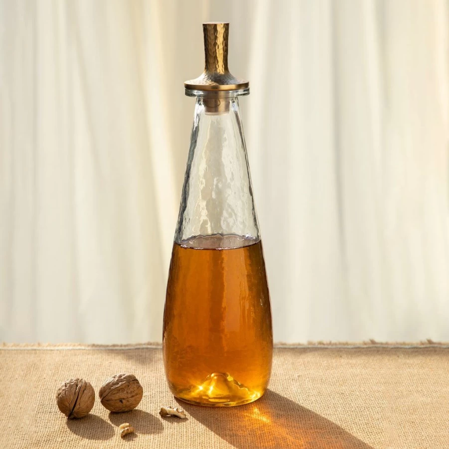 Barware | Pebbled Glass Decanter SLATE